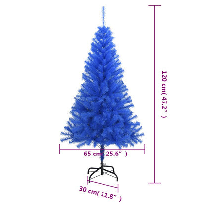 Albero di Natale Artificiale con Base Blu 120 cm PVC