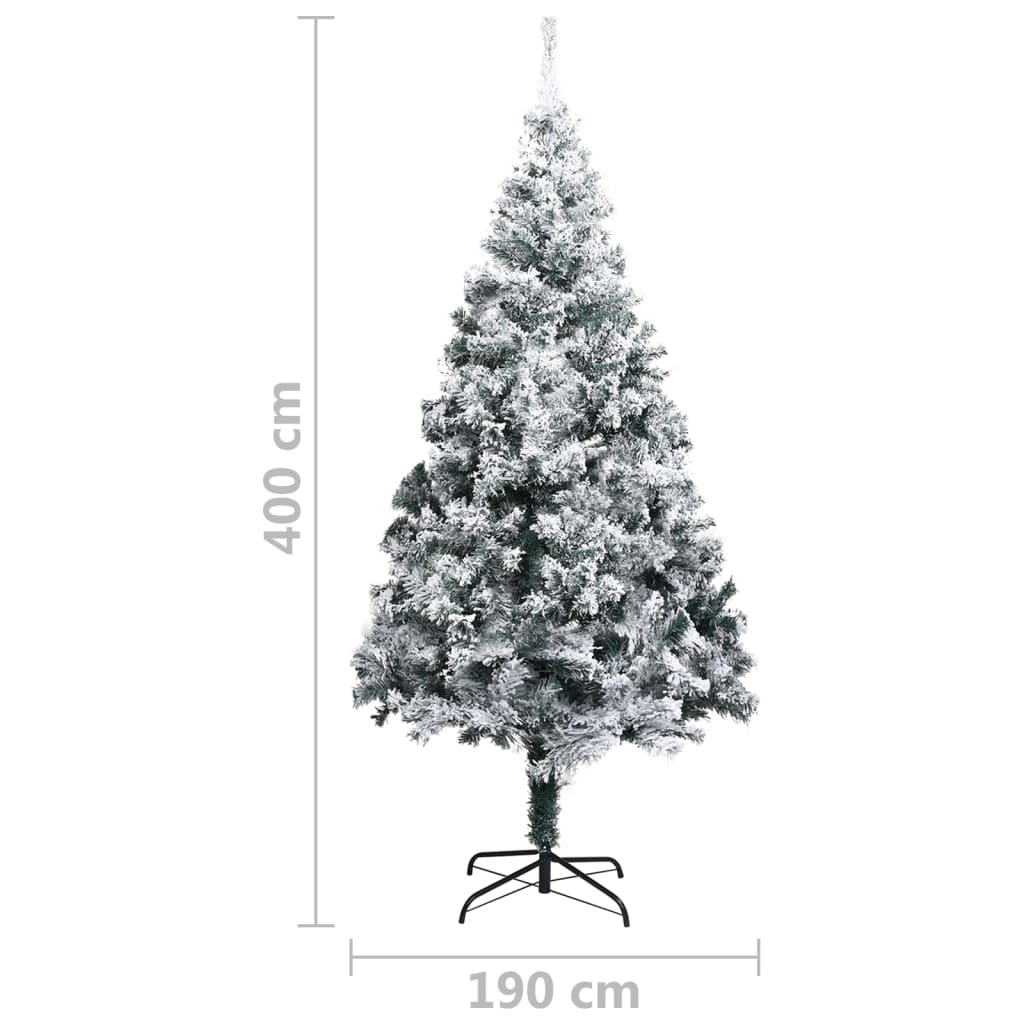 Albero Natale Artificiale con Neve Verde 400 cm in PVC - homemem39