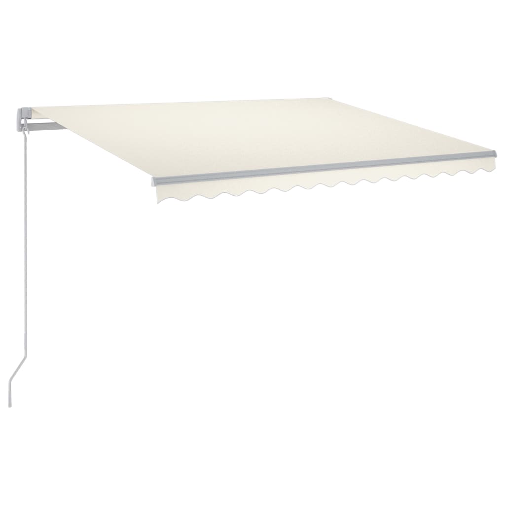 Tenda da Sole Retrattile Manuale con LED 300x250 cm Crema