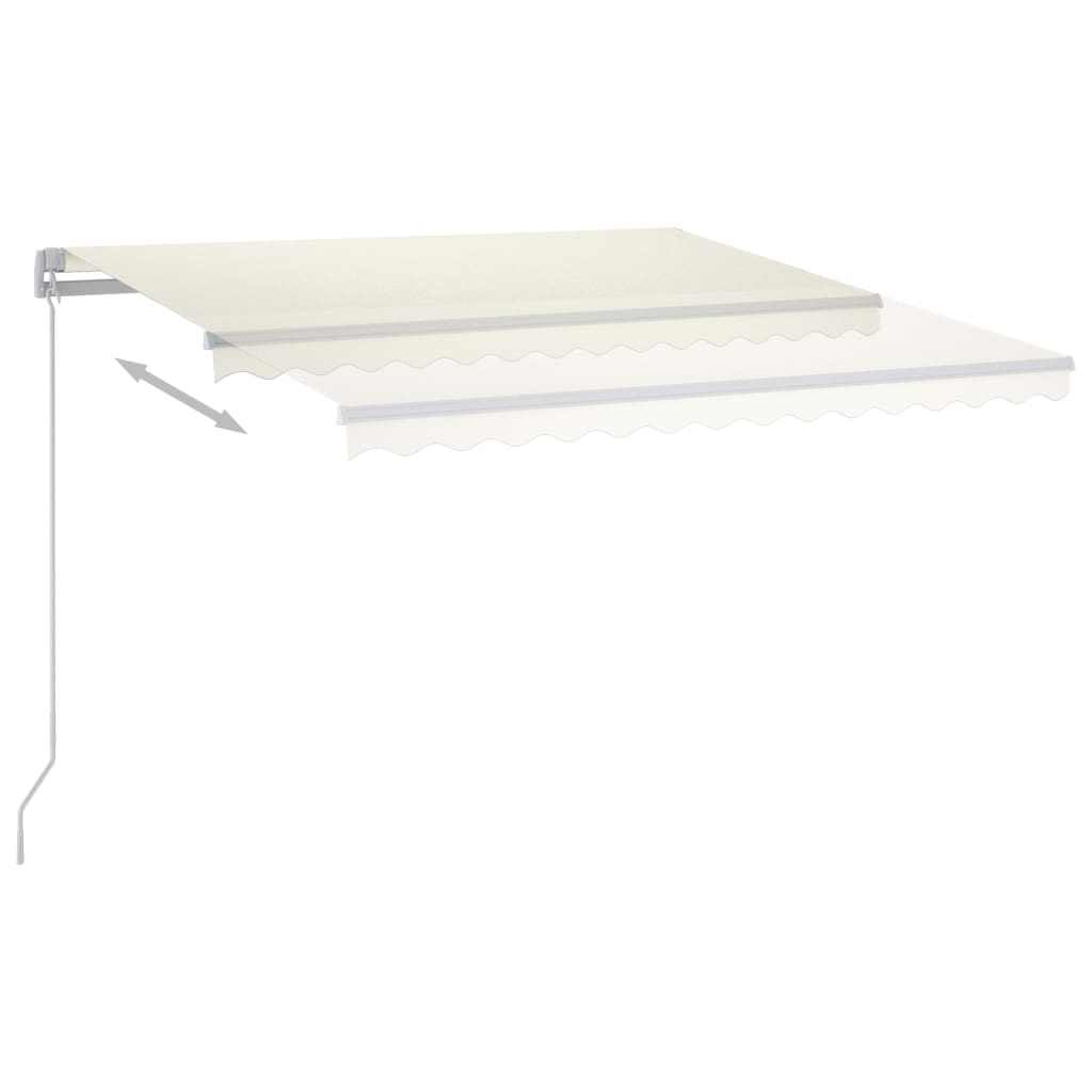 Tenda da Sole Retrattile Manuale con LED 300x250 cm Crema - homemem39