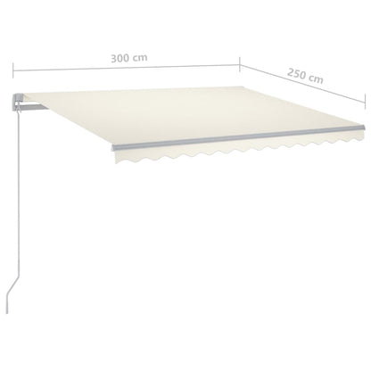 Tenda da Sole Retrattile Manuale con LED 300x250 cm Crema