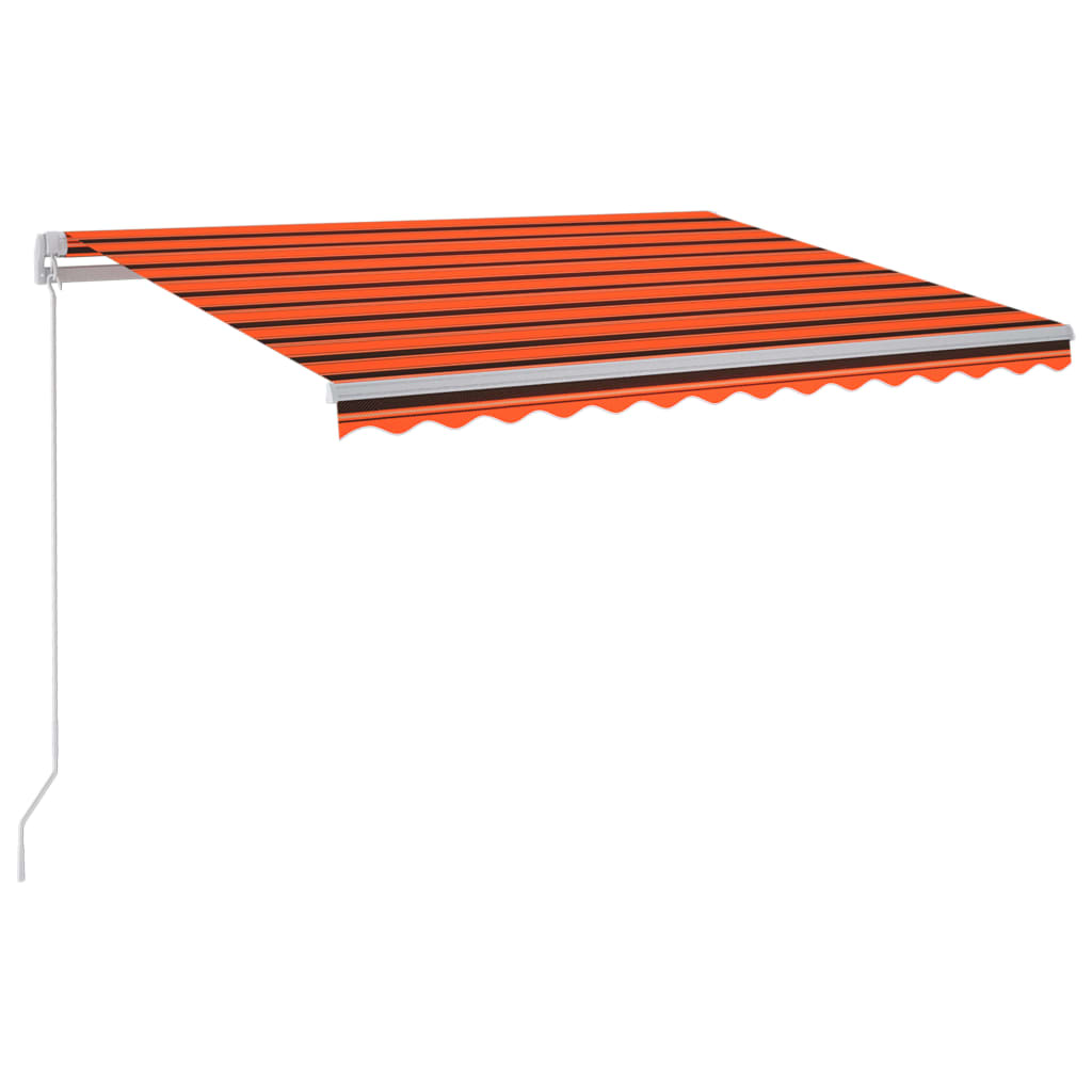 Tenda da Sole Manuale con LED 300x250cm Arancione e Marrone