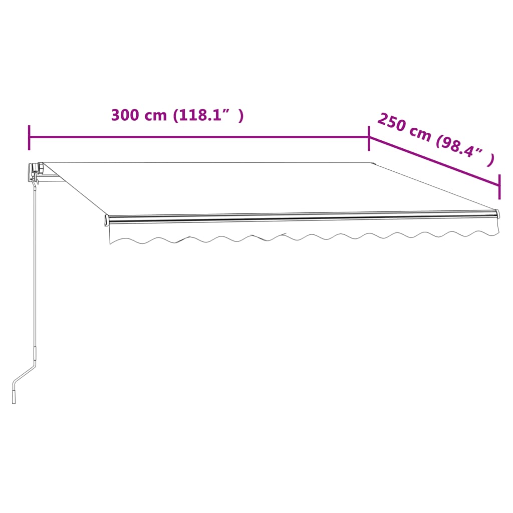 Tenda da Sole Retrattile Automatica 300x250 cm Blu e Bianca