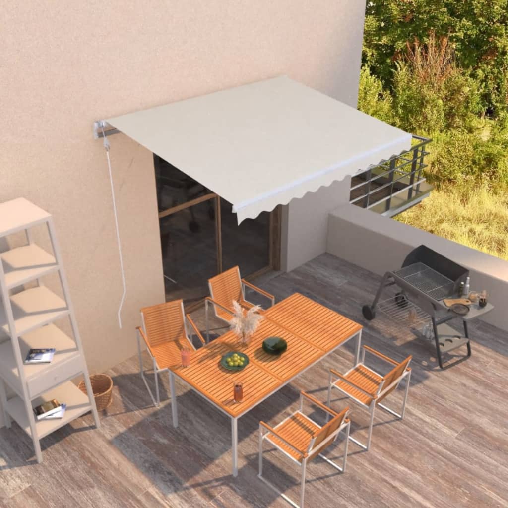 Tenda da Sole Retrattile Manuale 350x250 cm Crema - homemem39