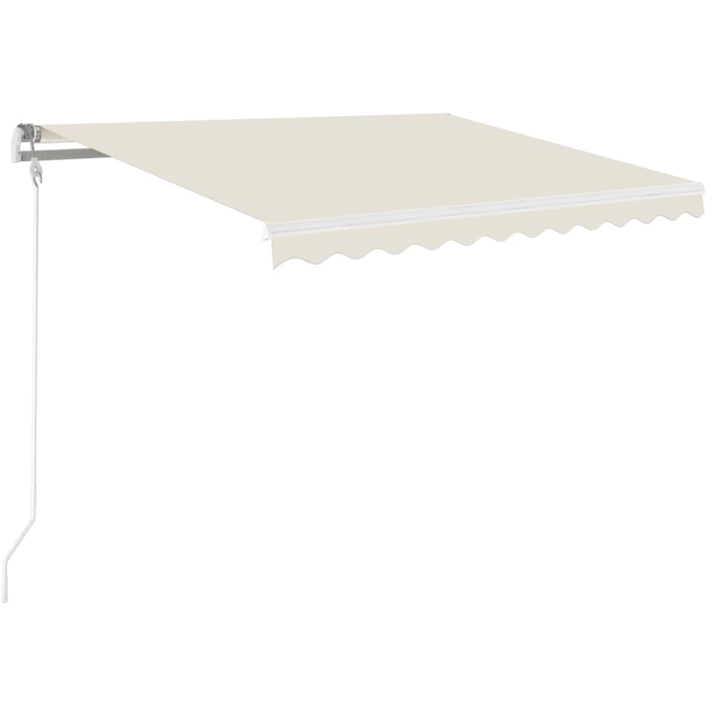 Tenda da Sole Retrattile Manuale con LED 350x250 cm Crema - homemem39