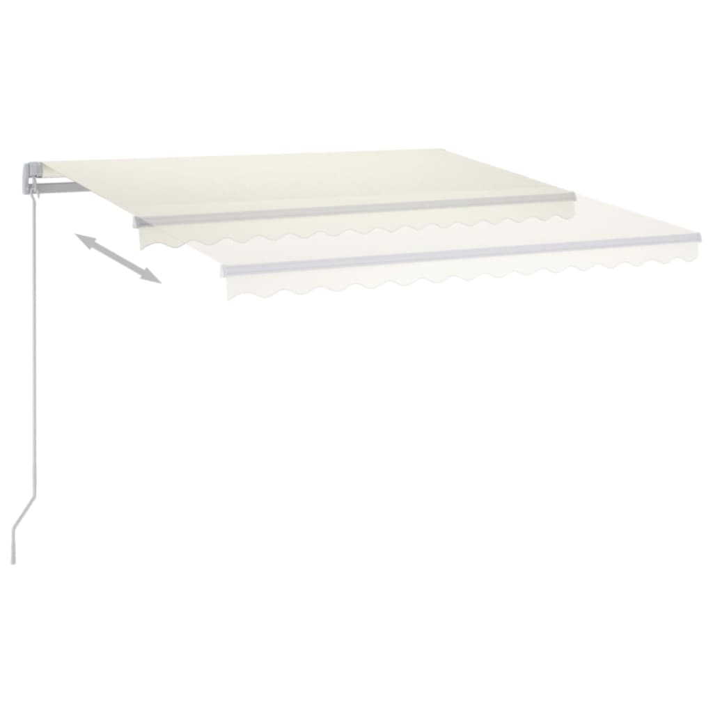 Tenda da Sole Retrattile Manuale con LED 350x250 cm Crema