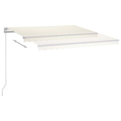 Tenda da Sole Retrattile Manuale con LED 350x250 cm Crema - homemem39