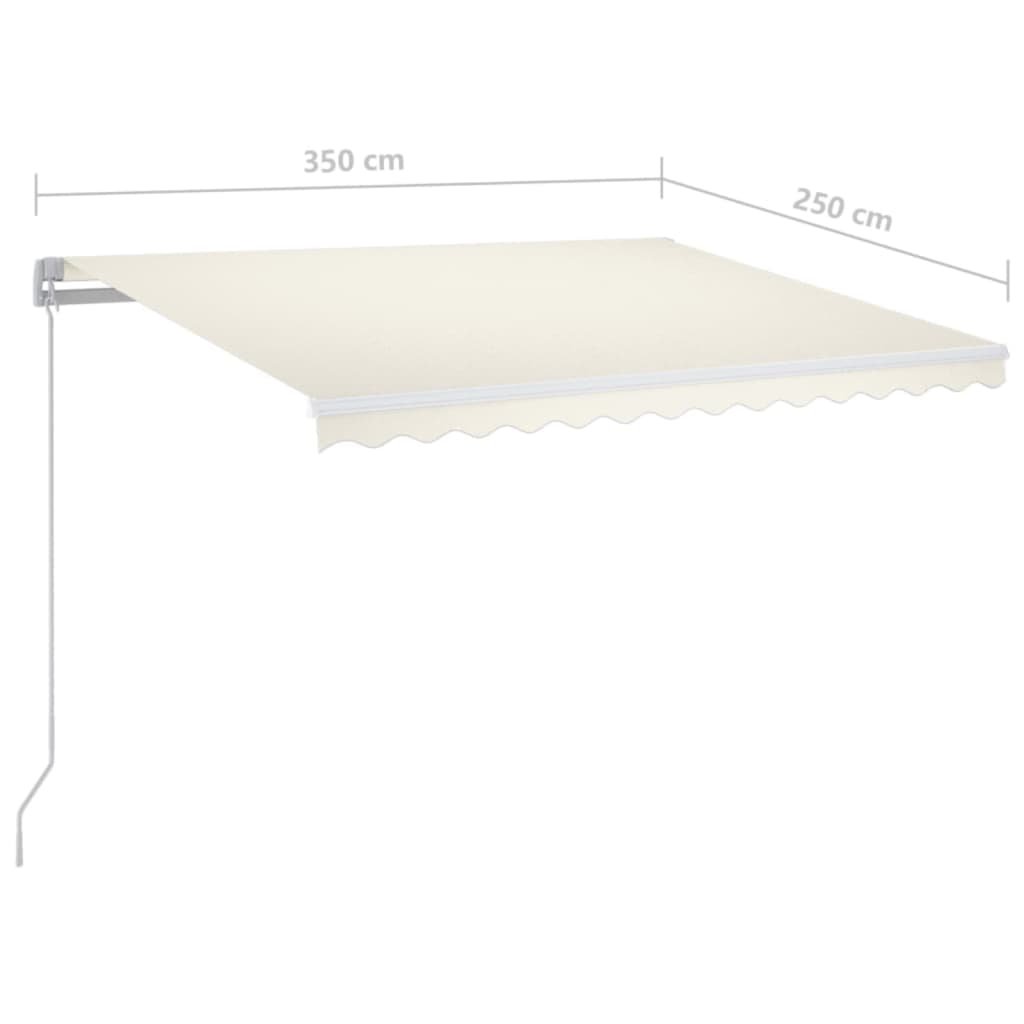 Tenda da Sole Retrattile Manuale con LED 350x250 cm Crema