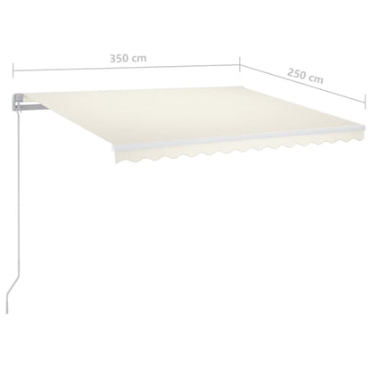 Tenda da Sole Retrattile Manuale con LED 350x250 cm Crema - homemem39