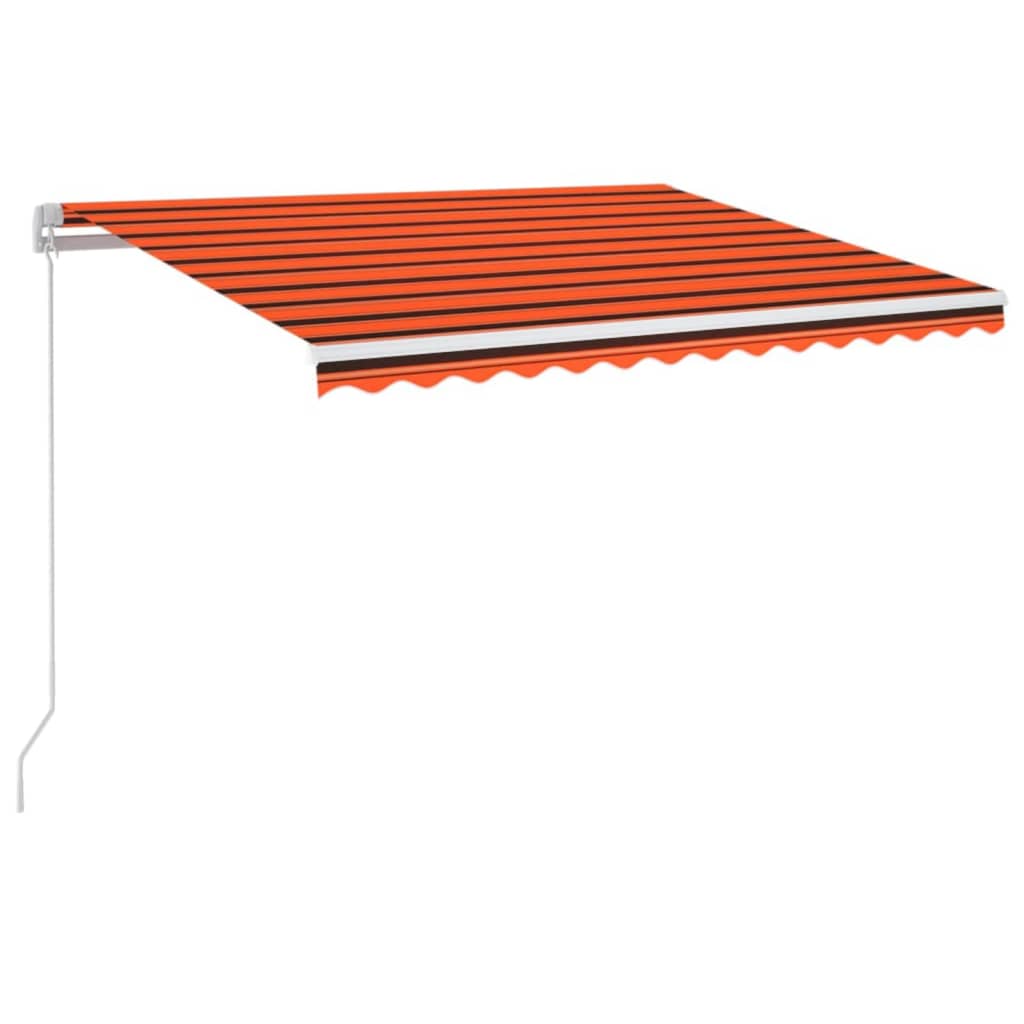 Tenda da Sole Retrattile con LED 350x250 cm Arancione e Marrone - homemem39