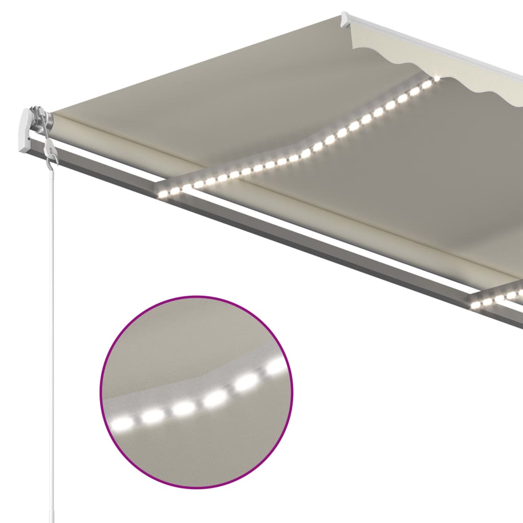 Tenda Automatica con Sensore Vento e LED 350x250 cm Crema