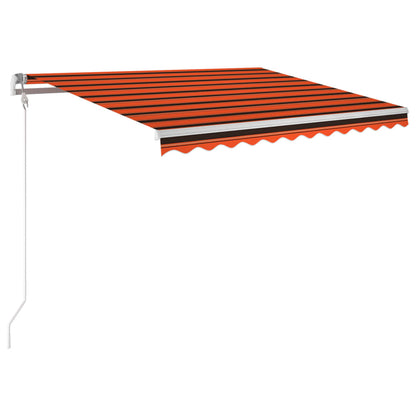 Tenda Automatica Sensore Vento e LED 350x250 cm Arancio Marrone