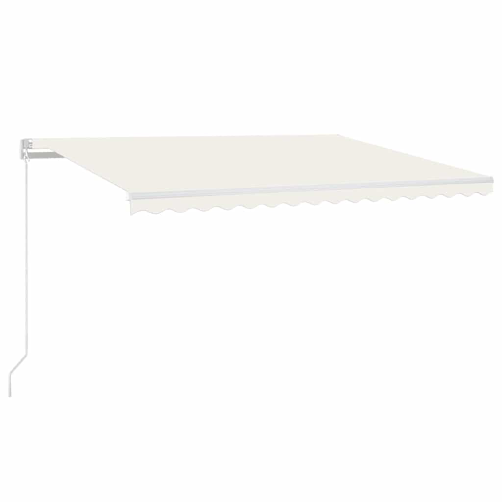 Tenda da Sole Retrattile Manuale con LED 400x300 cm Crema - homemem39