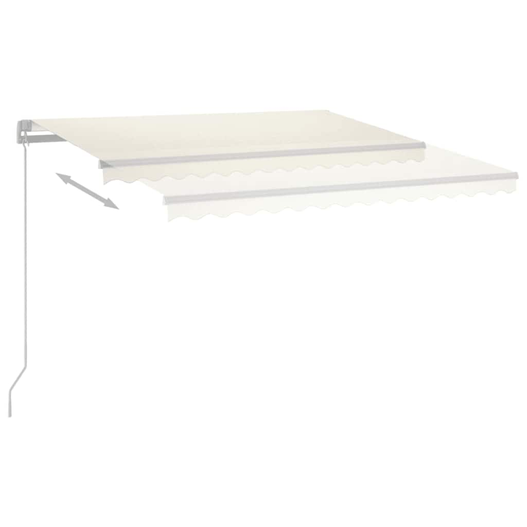 Tenda da Sole Retrattile Manuale con LED 400x300 cm Crema - homemem39