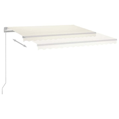 Tenda da Sole Retrattile Manuale con LED 400x300 cm Crema - homemem39