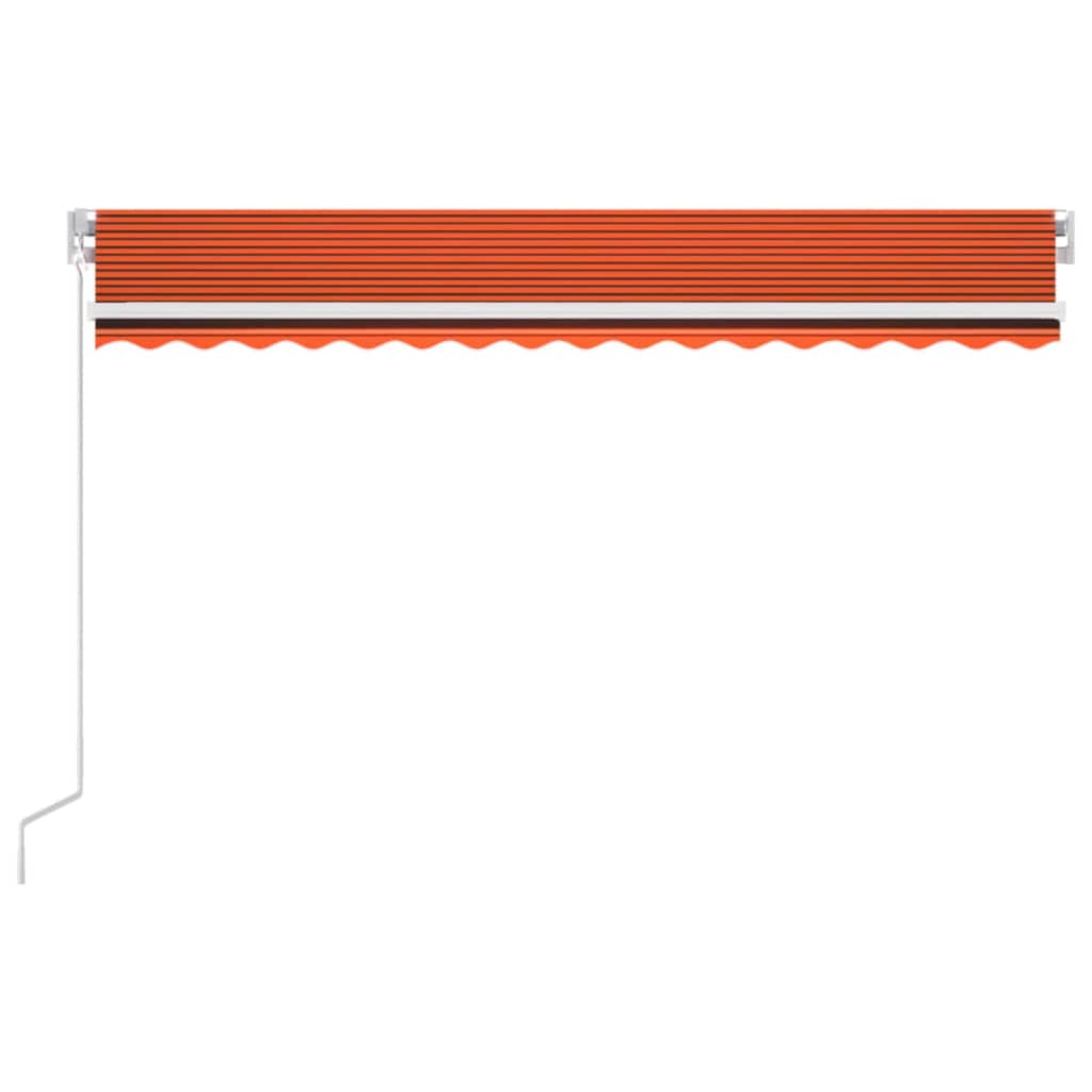 Tenda da Sole Retrattile Manuale LED 400x300 cm Arancio Marrone - homemem39