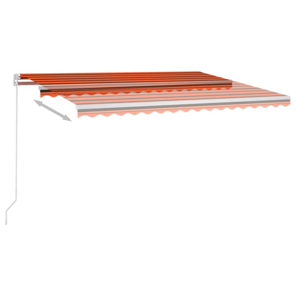 Tenda da Sole Retrattile Manuale LED 400x300 cm Arancio Marrone