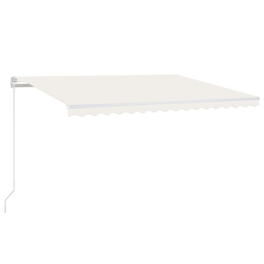 Tenda da Sole Retrattile Manuale con LED 450x300 cm Crema - homemem39