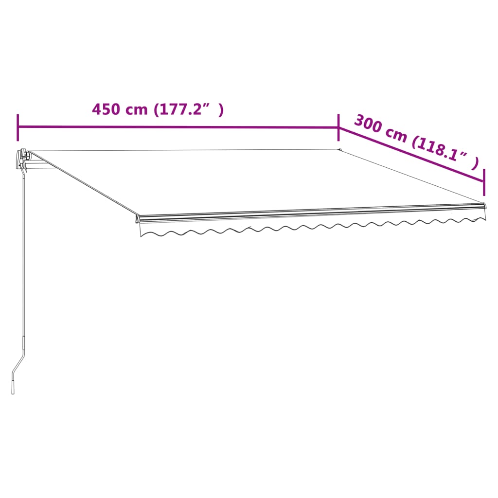 Tenda da Sole Retrattile Automatica 450x300 cm Crema - homemem39