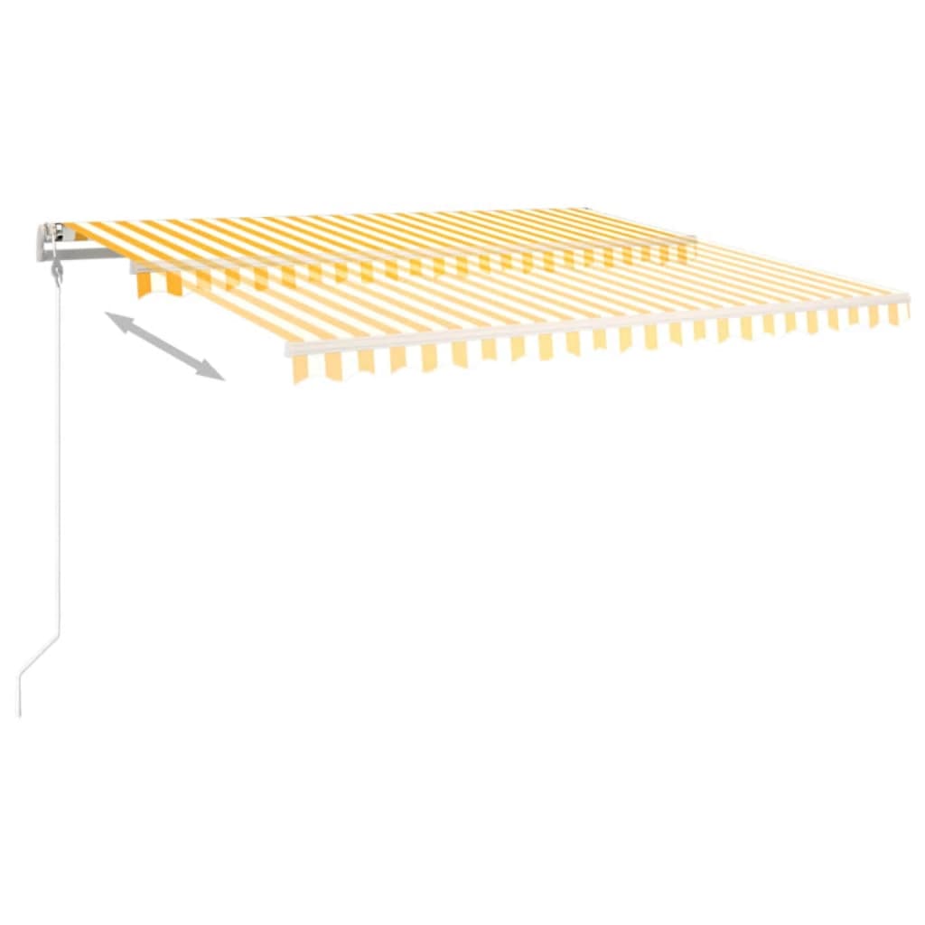 Tenda da Sole Retrattile Automatica 450x300 cm Gialla e Bianca - homemem39