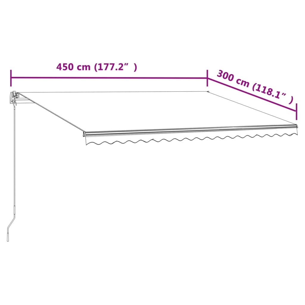 Tenda da Sole Retrattile Automatica 450x300 cm Gialla e Bianca - homemem39