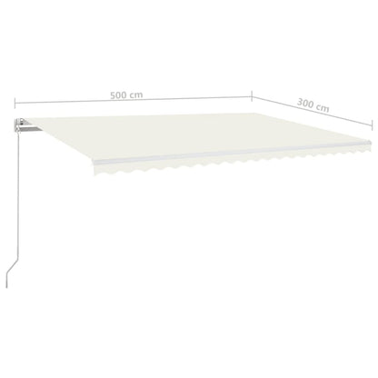 Tenda da Sole Retrattile Manuale 500x300 cm Crema