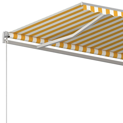 Tenda da Sole Retrattile Manuale 500x300cm Giallo e Bianco