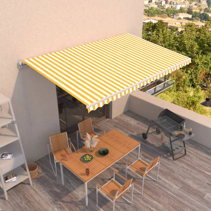 Tenda da Sole Retrattile Manuale 500x300cm Giallo e Bianco