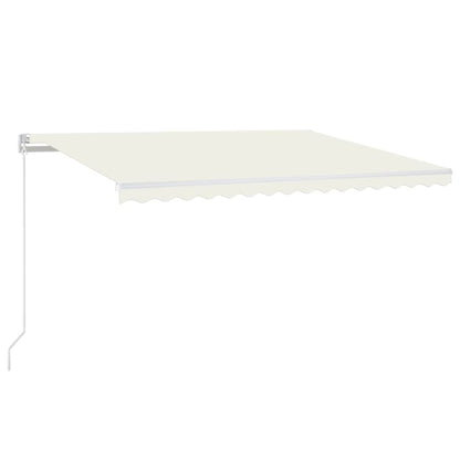 Tenda da Sole Retrattile Manuale con LED 400x350 cm Crema - homemem39