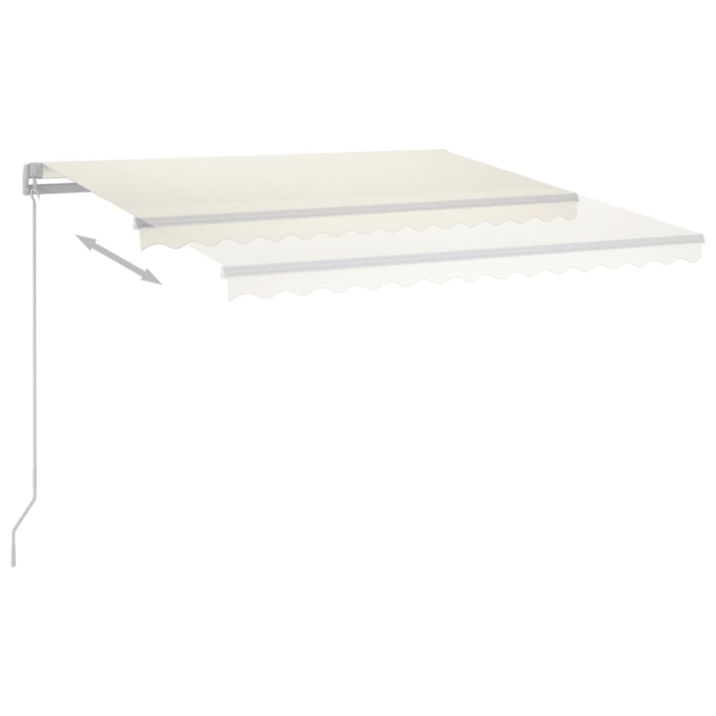 Tenda da Sole Retrattile Manuale con LED 400x350 cm Crema - homemem39