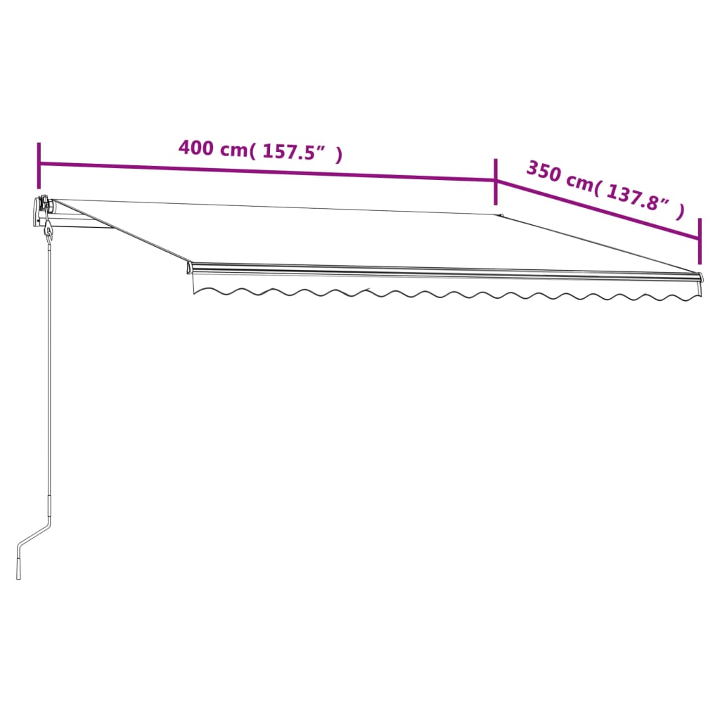 Tenda da Sole Retrattile Automatica 400x350 cm Blu e Bianca