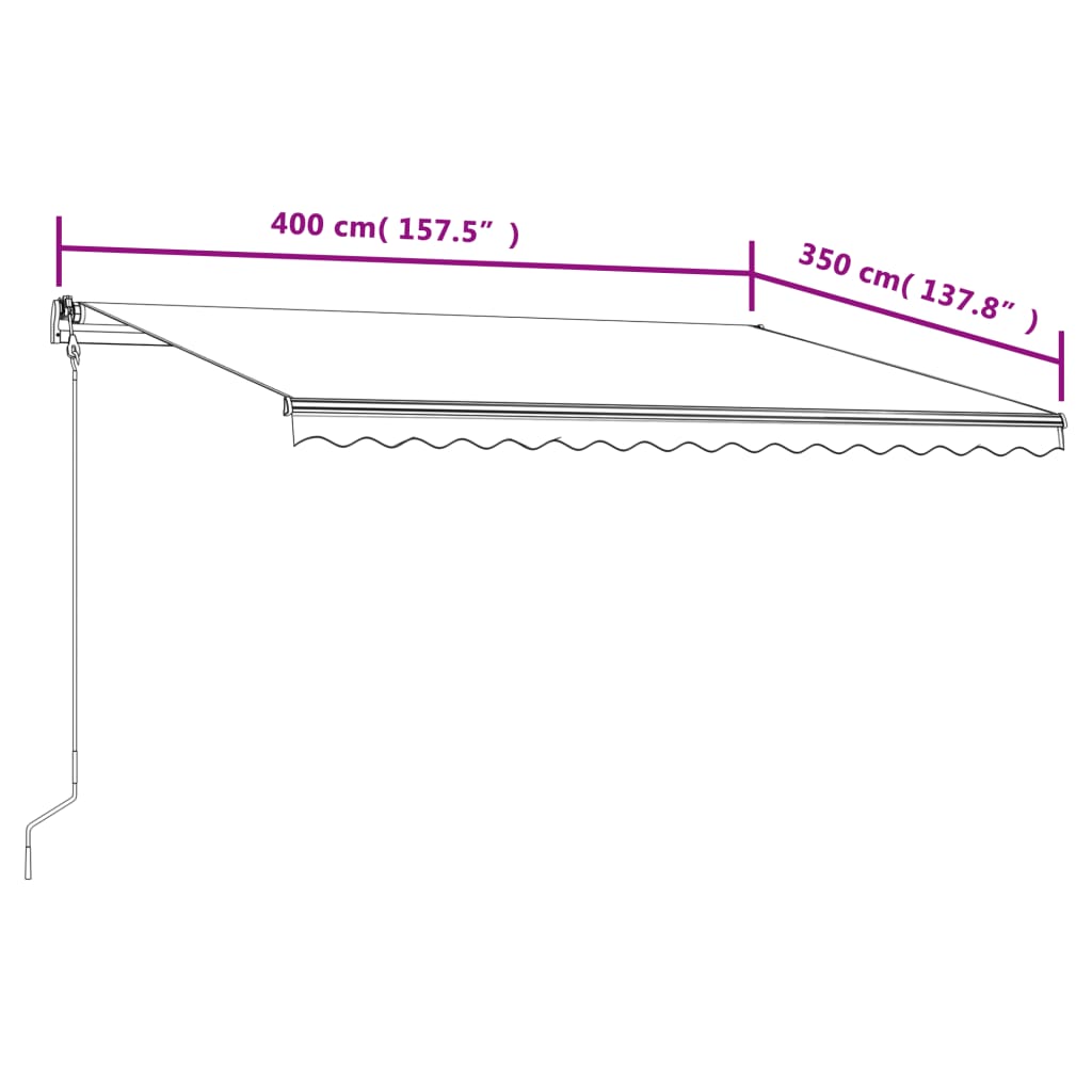 Tenda da Sole Retrattile Automatica 400x350 cm Crema - homemem39