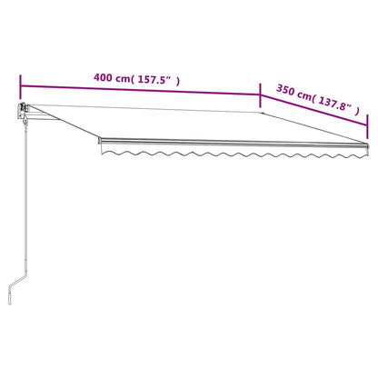 Tenda da Sole Retrattile Automatica 400x350 cm Crema - homemem39