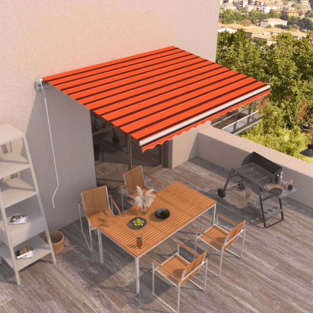 Tenda Sole Retrattile Automatica 400x350 cm Arancione e Marrone - homemem39