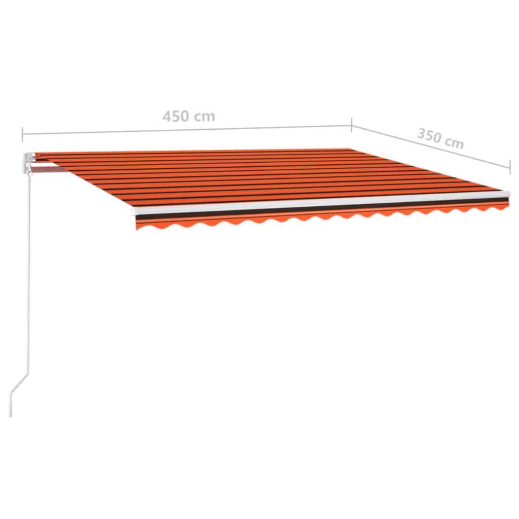 Tenda da Sole Retrattile Manuale 450x350 cm Arancione e Marrone