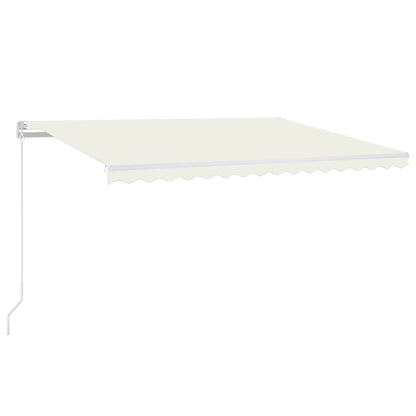 Tenda da Sole Retrattile Manuale LED 450x350 cm Crema - homemem39