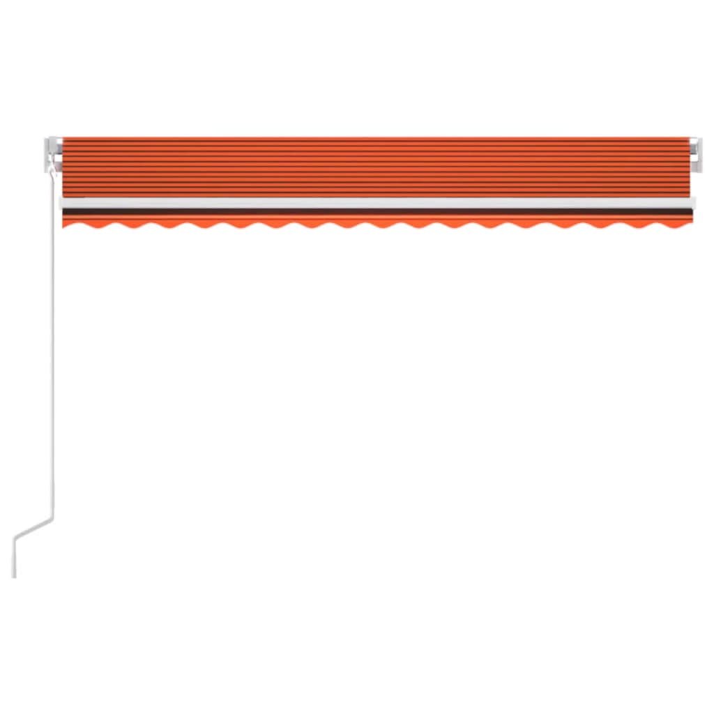 Tenda da Sole Retrattile Manuale LED 450x350 cm Arancio Marrone