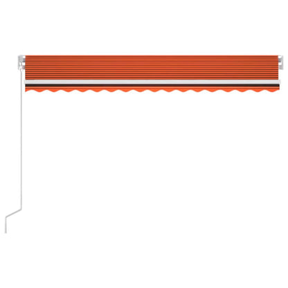 Tenda da Sole Retrattile Manuale LED 450x350 cm Arancio Marrone - homemem39