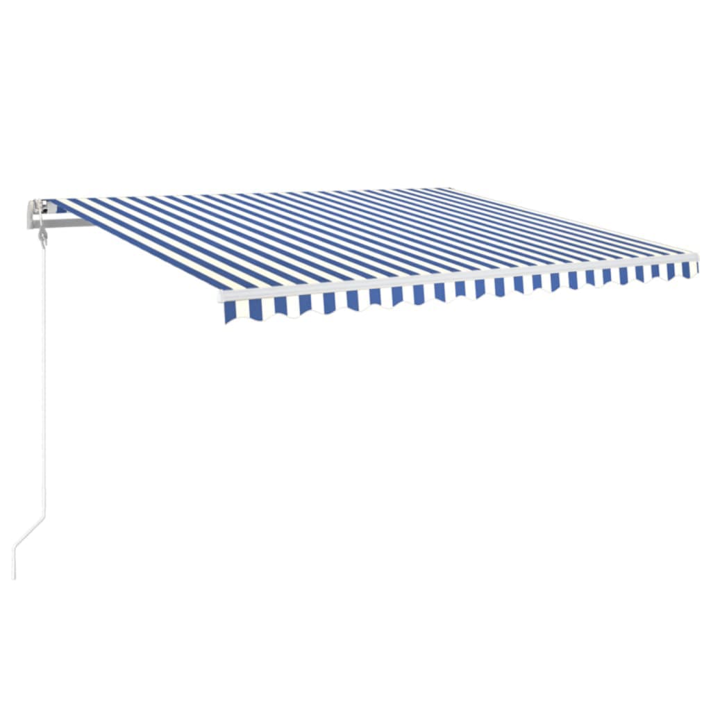 Tenda da Sole Retrattile Automatica 450x350 cm Blu e Bianca - homemem39