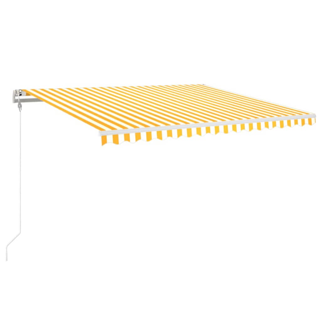 Tenda da Sole Retrattile Automatica 450x350 cm Gialla e Bianca - homemem39