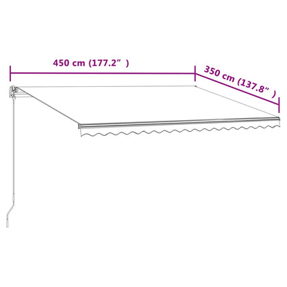 Tenda da Sole Retrattile Automatica 450x350 cm Antracite