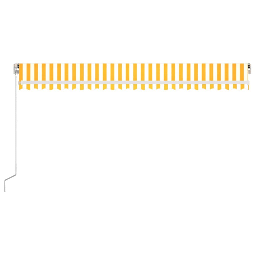 Tenda da Sole Retrattile Manuale 500x350 cm Gialla e Bianca