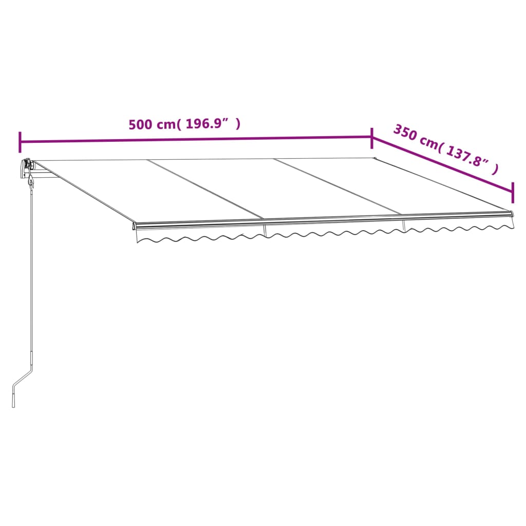 Tenda da Sole Retrattile Automatica 500x350 cm Crema