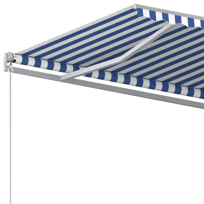 Tenda da Sole Retrattile Manuale 600x350 cm Blu e Bianca