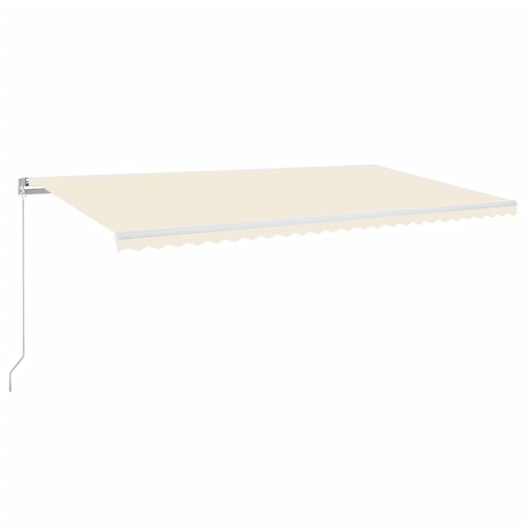 Tenda da Sole Retrattile Manuale con LED 600x350 cm Crema