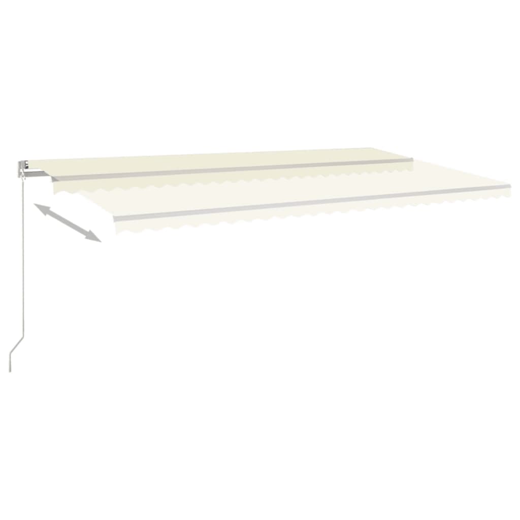 Tenda da Sole Retrattile Manuale con LED 600x350 cm Crema - homemem39