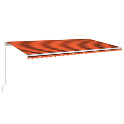 Tenda da Sole Retrattile Manuale LED 600x350 cm Arancio Marrone