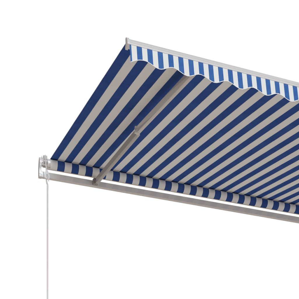 Tenda da Sole Retrattile Automatica 600x350 cm Blu e Bianca - homemem39