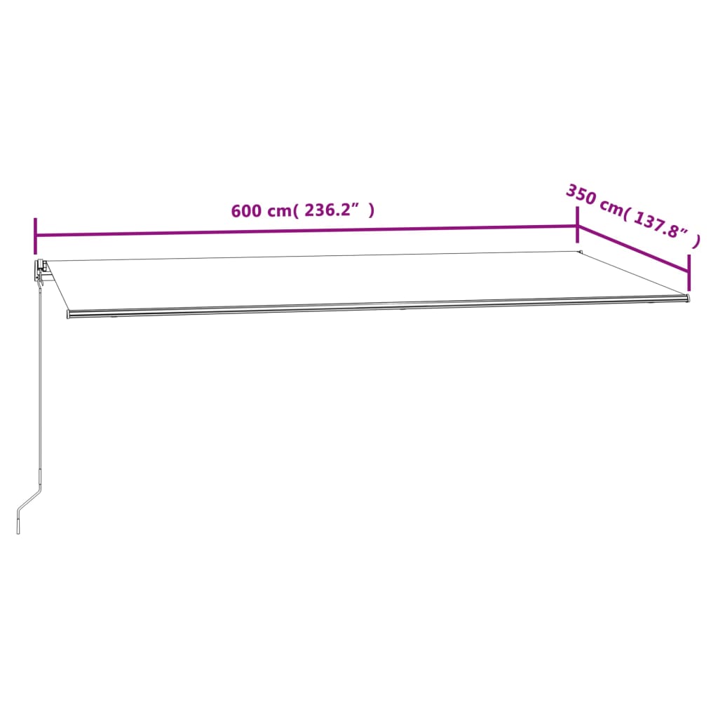 Tenda da Sole Retrattile Automatica 600x350 cm Blu e Bianca