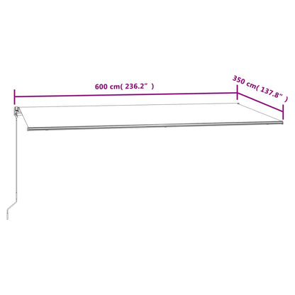 Tenda da Sole Retrattile Automatica 600x350 cm Crema - homemem39